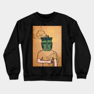 DaVinci-Inspired African Male Character with Dark Eyes and Light Accent Crewneck Sweatshirt